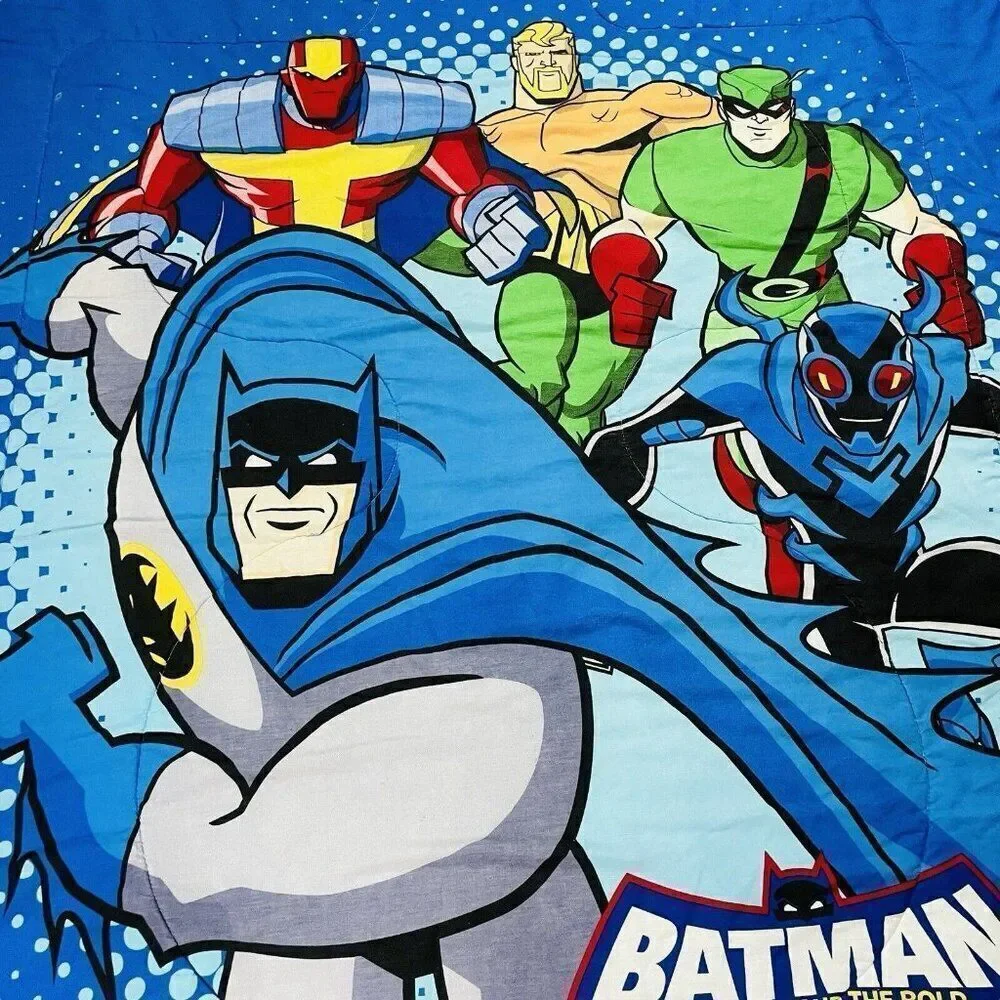 RARE Batman The Brave and The Bold Comforter TWIN 84 x 74 Quilt Bed Topper Heavy